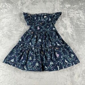 Disney x Janie and Jack Frozen Dress Girls 2T Navy Blue Floral Ruffle Tiered
